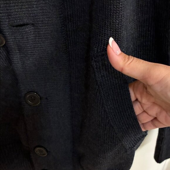 NWOT Men's Enzo Mantovani Black 2 way Zip-Up Sweater- 100% Merino Wool in XL - Picture 2 of 8